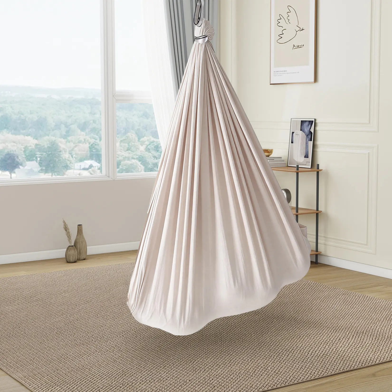 Sensory Swing for Kids & Adults Indoor Deep-Pressure Comfort Double-Layer Soft Fabric Durable Hardware 300 lbs Capacity Calming Movement Quick Install Set