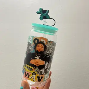 Rod Wave 16oz Plastic Cup with "ROD" Design and "WAVE" Text, Ideal for Drinkware - Bottle Tumbler Reusable Washable Water Bottles