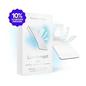 Something Nice Lumismart Whitening Strips 10% Hydrogen Peroxide with Smart Adjust Technology & Hydrogrip Formula for Sensitive Teeth Teeth Stain Cleaner Teeth Brightening Booster