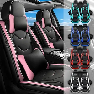 OTOEZ Universal PU Leather 5PCS Car Seat Covers Full Set Waterproof Breathable Protector Girly Cute Car Accessories Car Decor Fit for Cars SUVs