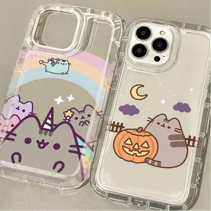 Cute Rainbow Pusheen Cat Phone CaseFor iPhone 17 16 15 14 13 12 11 Pro Max Plus Air & Galaxy S22 23 24 25 The Best Halloween Gifts Fans Phone Case Cover