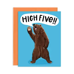 Bear High Five Congratulations Greeting Card Bear High Five Congratulations Greeting Card