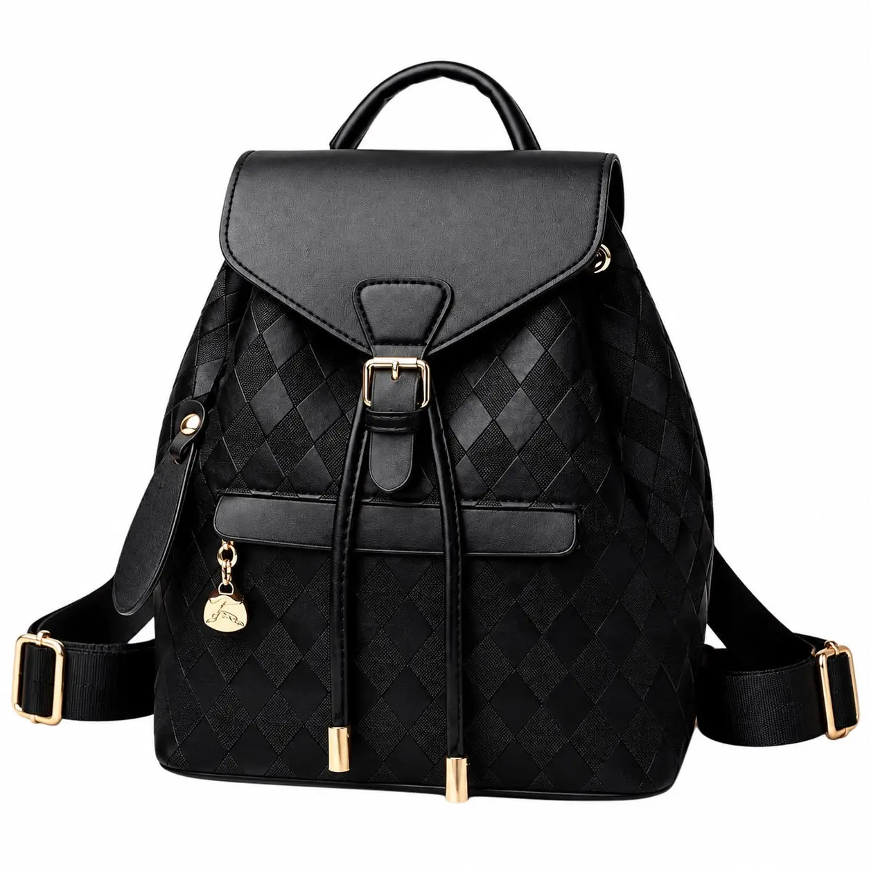 Elegant Women’s Quilted PU Leather Backpack & Shoulder Bag