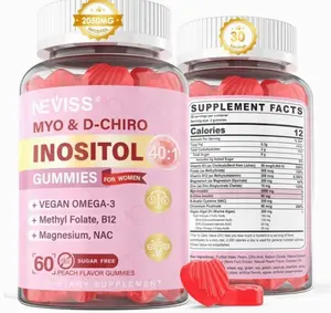 Myo-Inositol & D-Chiro Inositol Gummies Sugar Free, Ideal 40:1 Ratio Inositol Supplement for Women w/ Vegan Omega-3, D3, Magnesium, Methyl Folate, B12, Inositol Multivitamin for Women's Overall Health