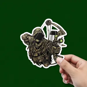 Bow Hunting Die-Cut Vinyl Matte Finish Sticker, Compound Bow Hunter Decal, Archery Laptop Water Bottle Tumbler Sticker, And Other Places You Want.