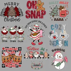 Christmas pack of 10 full size DTF images! Direct To Film