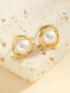 2024 New Style Faux Pearl Decorated Stud Earrings, Elegant Jewelry for Women & Men, Trendy All-match & Exquisite Jewelry for Birthday Gift