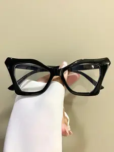 Unisex Cat Eye Frame Eyeglasses, Trendy Casual Eyeglasses for Everyday Use, Fashion Accessories for Outdoor Activities