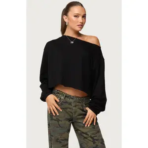 Edikted Women's Aveline Off Shoulder Light Sweatshirt