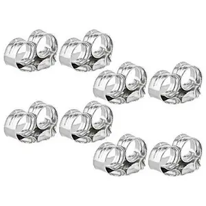 JTV 8 Piece Set of Rhodium Over Sterling Silver X-Large Backs