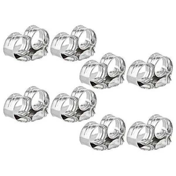 JTV 8-Piece Rhodium-Plated Sterling Silver X-Large DIY Earring Backs Set for Jewelry Making