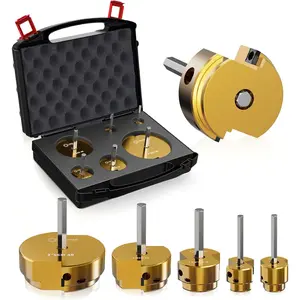 Balanced Dual  PVC Pipe Reamer Kit 6 count (3/4inch, 1inch, 1-1/2inch, 2inch, 3inch, 4inch) PVC Socket Saver Kit, Hub Saver Plumbing Kit Fits into 1/2" Drill for Exhaust, Drain, Water Pipes