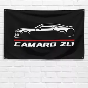 Unbranded & Handmade Polyester Fabric Car Enthusiast Flag, 3x5 ft Garage Wall Banner, Gift for Camaro ZL1 Fans