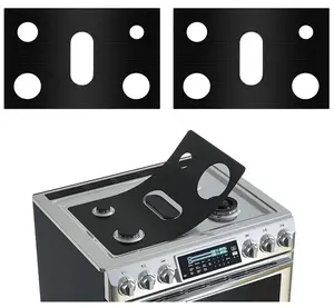 Samsung Gas Stove Covers 2-Pack – Non-Stick Reusable Silicone Protectors for Gas Range, Washable Oven Liner with Cleaning Cloth, Indoor Grill Accessories