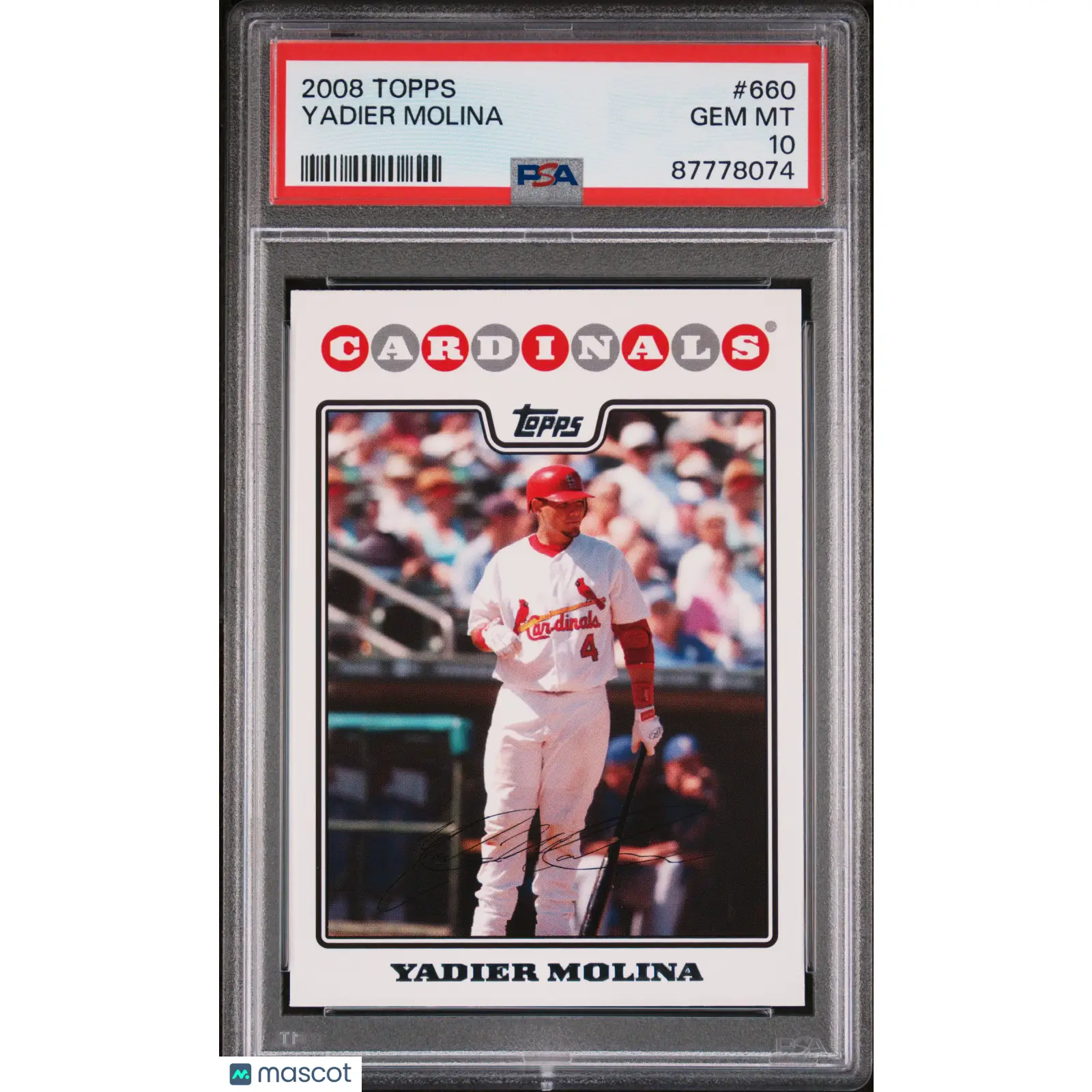 Yadier Molina PSA 2008 Topps Baseball #660 10 87778074