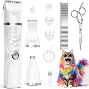 Clippers Kit with Paw Trimmer, 3 in 1 Electric  Trimmer Supplies for Thick Matted Hair, Heavy Coat    Razor  Trimmer for Dogs at  (White)