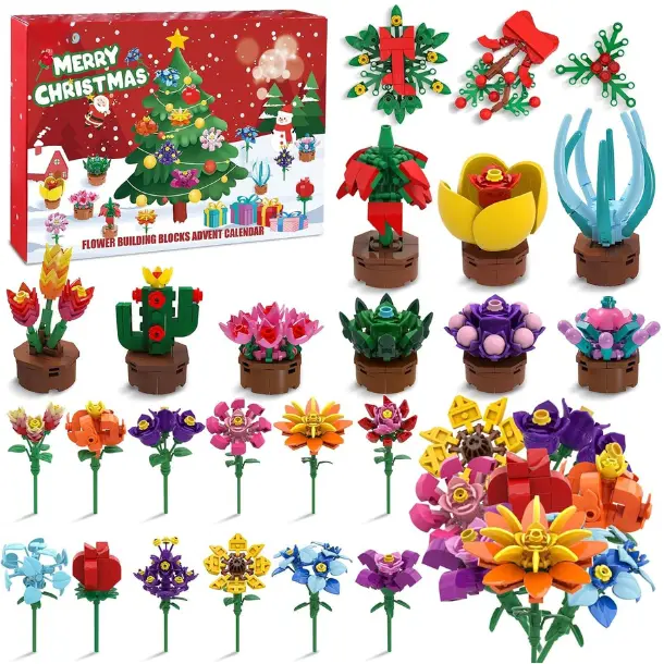 Flowers Building Blocks Set Advent Calendar 2026 Christmas Gift