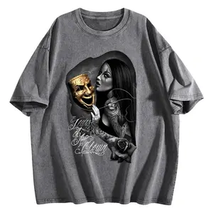 DGA David Gonzales Tears of A Clown Chicano Lowrider Tattoo Art T Shirt Washed Cotton Material Perfect for Summer Daily Wear & Casual Outfits