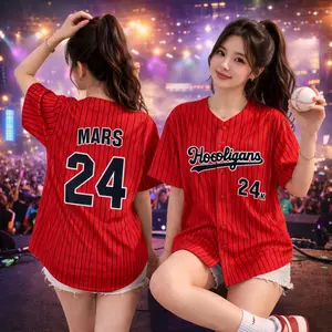 24K Mars Baseball Jersey Shirt, Pinstripe Team Shirt, Baseball Jersey for Men and Women, Sport Fanwear, Casual Style