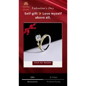 "✨ 1CT Colorful Moissanite Ring – Dual-Tone Gold & Silver, 4-Prong Set for MAXIMUM Sparkle!💎 Luxurious Look, Direct Price!#ColorfulMoissanite#TwoToneRing#AffordableLuxury#TikTokJewelryDrop