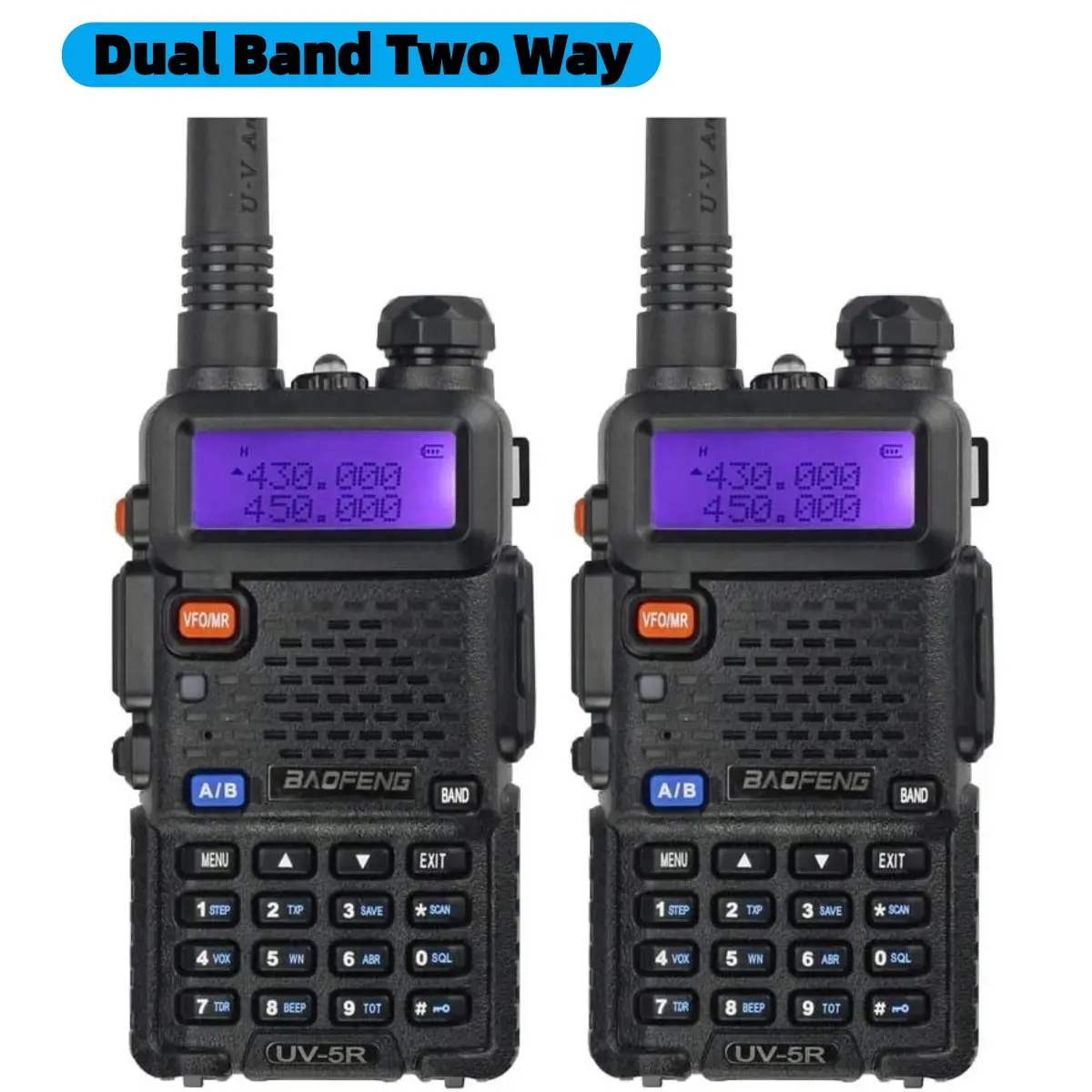 Baofeng 2 Pcs Full Kit UV-5R Dual Band Two Way Radio Transceiver, USB ...