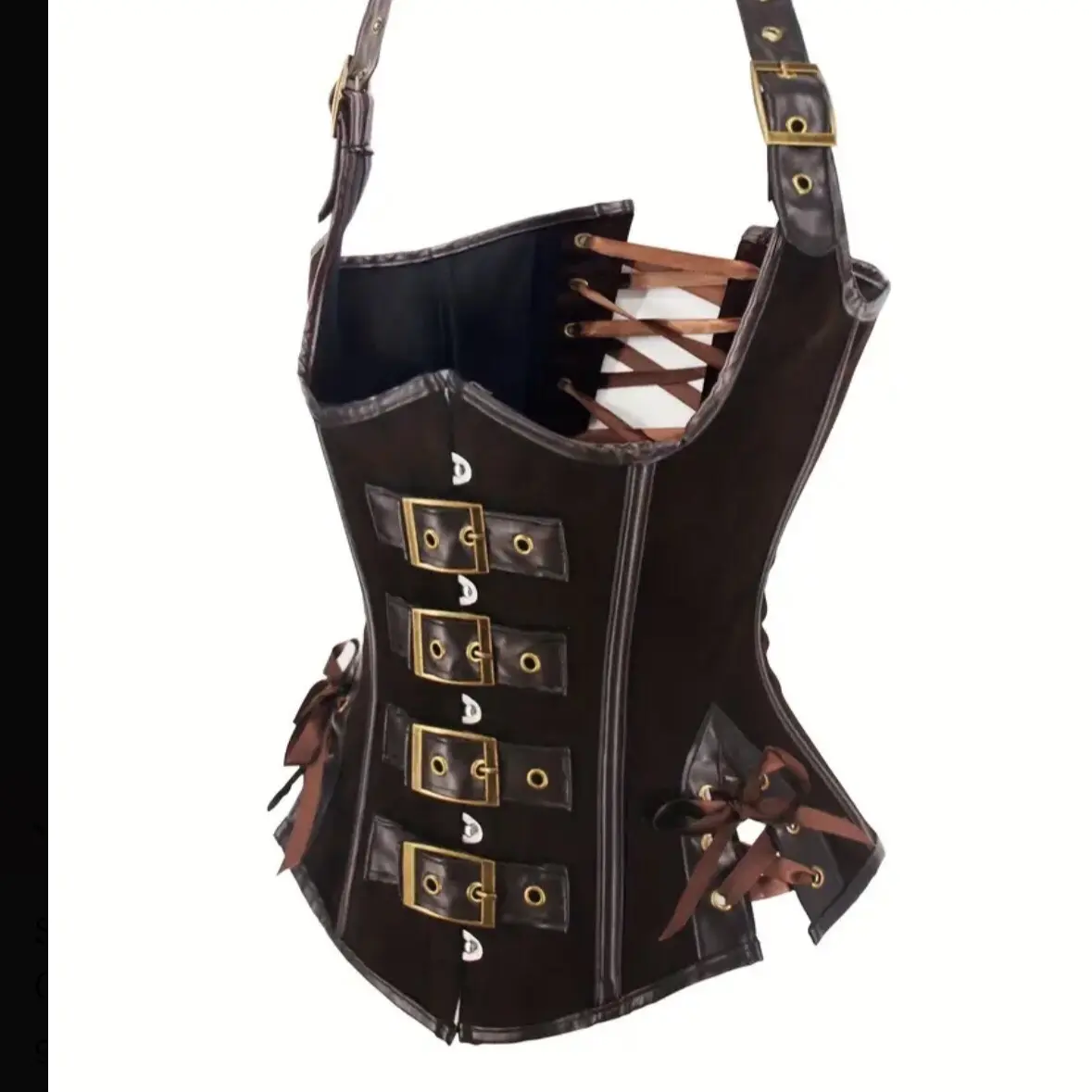 Women's Leather Corset - Fashion Accessory for Tops - Womenswear