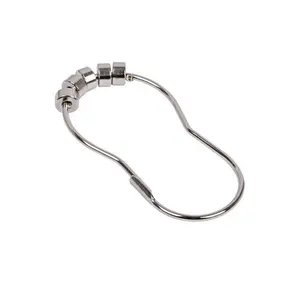 212 MAIN Heavy-Duty Roller Shower Curtain Hook Set - Rust-Resistant Metal Bathroom Accessory, 12-Piece Polished Chrome for Shower Curtain or Liner