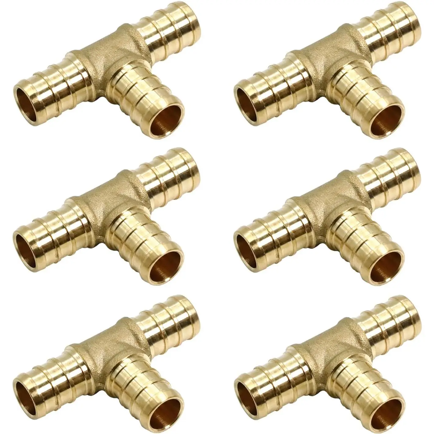 1/2 in Lead-Free Brass 90-Degree Elbow Crimp PEX Pipe Fitting (6Pcs) - Easy Installation Design for Plumbing Projects, Leak Prevention