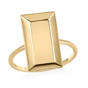 LUXURO 10K Yellow Gold Bar Ring - Solid Gold Rings for Women - Wedding Gold Jewelry Birthday Christmas Gifts for Women 1.75 Grams