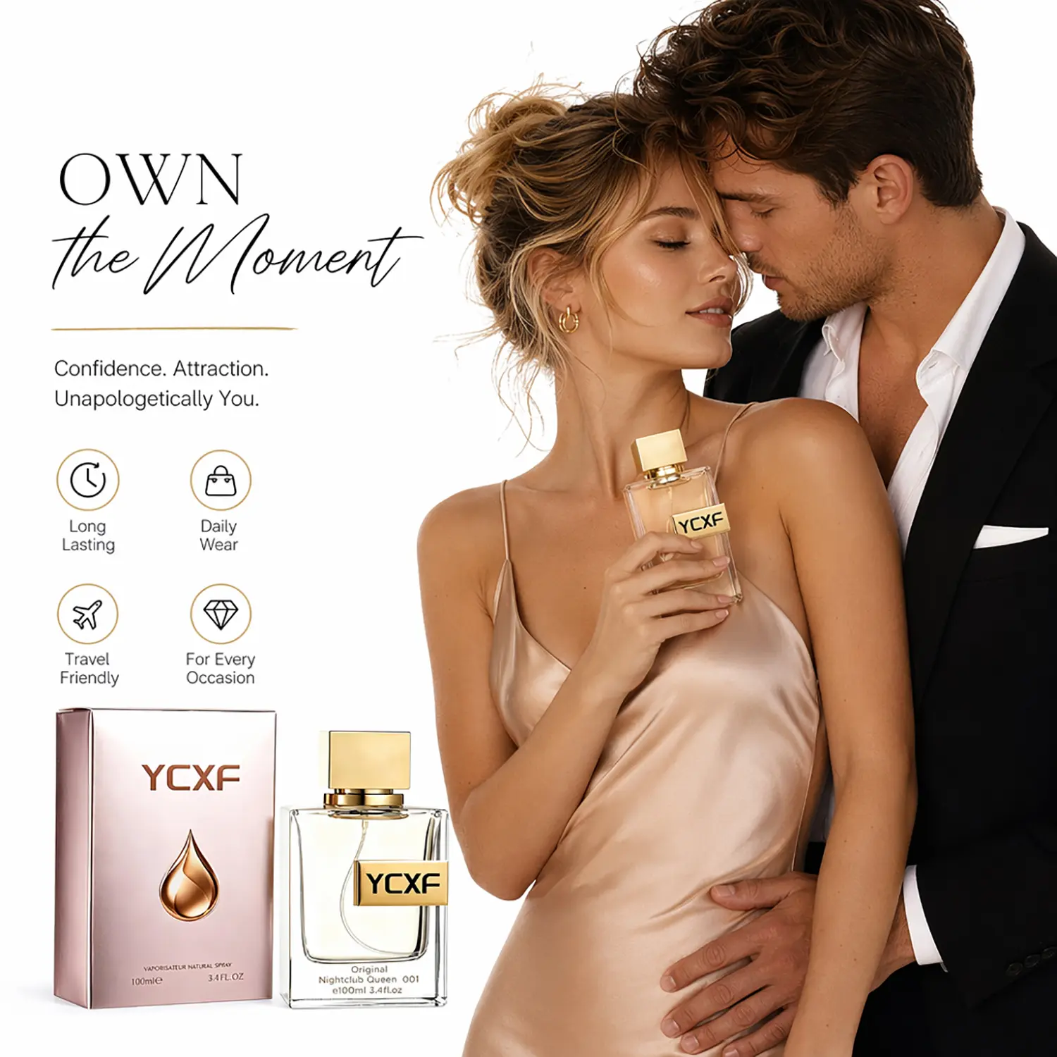Women's Pheromone Perfume, long-lasting floral fruity woody scent. Pheromones make him crave you, keep him captivated, share a passionate night. Perfect for Valentine's Day, Anniversary & Christmas. 100ML/3.4FL.OZ. Women's Fragrance.