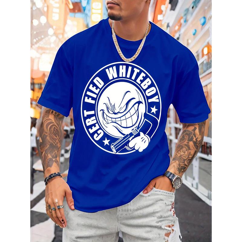 Men'S T-Shirt, CERT FIED WHITEBOY T-Shirt, Urban Casual Short Sleeved Round Neck T-Shirt, Suitable for Summer, Spring, And Autumn, Men'S Summer Clothing T-Shirt, Gift Top, Holiday T-Shirt, Moderate Thickness, Unisex T-Shirt