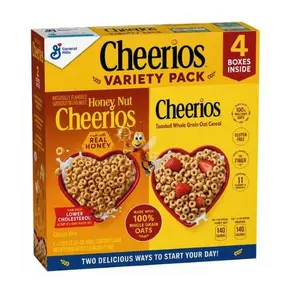 General Mills Cheerios Variety Pack – Honey Nut Cheerios & Original Cheerios Breakfast Cereal Bundle, Family Size, 88.7 oz. Total
