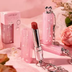 6 Color Heart-Shaped Glossy Lip Balm, Moisturizing Pearl Shine Long-Lasting Easy Application, Enhances Lips, Decorative Hanging Design