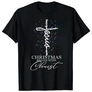 Christmas Begins With Christ Jesus - Faithful Christian Light T-Shirt Classic