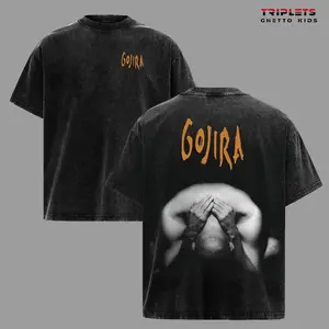 Gojira Band Vintage Washed T-Shirt, Terra Incognita Graphic Tee, Heavy Metal Album Art Shirt, Gothic Rock Streetwear Unisex Oversized Acid Wash MR3