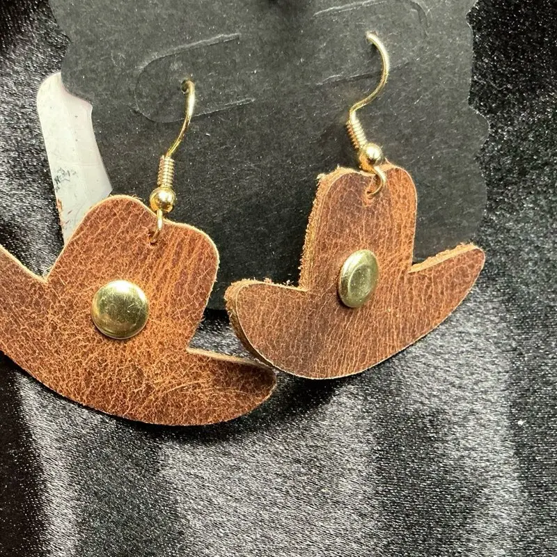 Female Fashion Earrings - Hand-Cut Full Grain or Top Grain Leather Earrings with Hypoallergenic, Nickel-Free Findings, Minimalist Design, Classic Style