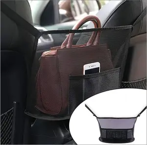 Handbag Holder for Auto, Net Pocket Purse Holder Between Front Seats Car Storage Organizer, Universal Accessory