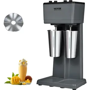 Spring new arrivals Milkshake Maker, 375W x 2 Electric Milkshake Machine, Double Heads Drink Mixer Blender Machine, 3-Speed Milkshake Mixer with 2 x 820 ml Stainless Steel Cups, for Commercial and Home