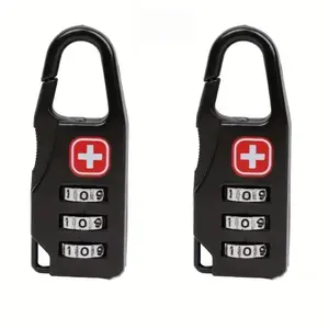 2 Pack Travel Certified Mini Lock, Security Lock, Durable 3 Digit Combination Lock for Luggage, Backpack and Suitcase, Stylish Anti-Theft Lock, Travel Accessories