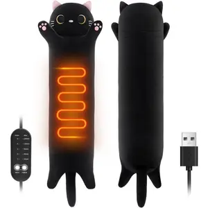 Cat Heating Pad for Period Cramps Menstrual Pain Relief, Portable Electric Heat Pads USB Powered, Cute Stuff Stuffed Animals Funny Gifts for Women Teen Girls Kids Cat Lovers Birthday Easter Christmas