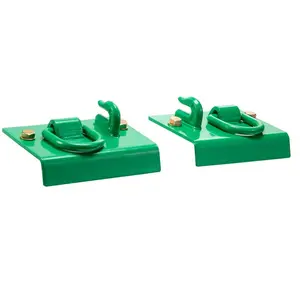 5/16 Tractor Bucket Hook with Tie Down Ring, Grade 70 Forged Steel 2 Pack Bolt-On Grab Hook with Back Plate Compatible for Tractor Bucket RV UTV Truck, Maximum Break Strength 12, 000 lbs, Green