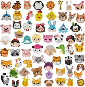 sinceroduct 64PCS Diamond Painting Stickers Kits for Kids and Adult Beginners - Shaped Paint Marked with Diamonds by Numbers, Diamond Art for Kids Art and Crafts, Kids Gift