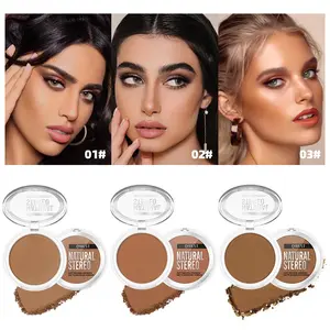 Beginner Matte Highlight Contour Powder Palette, Natural Face Sculpting Makeup, Bronzed Finish Enhancing Bronzer, Bronzed Duo Bronzer, Ideal for Beginners & Daily Use