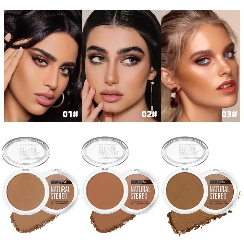 Beginner Matte Highlight Contour Powder Palette, Natural Facial Contouring Makeup, Bronzed Finish Enhancing Bronzer, Bronzed Duo Bronzer, Ideal for Beginners & Daily Use