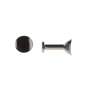 Elegant Round Design Curtain Tieback Hooks - Set of 2 Adhesive Drapery Holdbacks - Graphite Decorative Metal Window