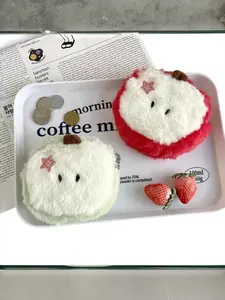 Cute Apple Coin Purse, Plush Cartoon Handbag, Wallet Coin Purse, Ideal for Storing Earphones, Lipstick, Cables, Coins, Cash, Fun Women's Accessory, Perfect Gift