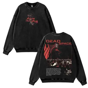 Retro The Dead Space Clothes Graphic Tees Oversized Washed Tee Game Acid Washed Sweater, Gift For Gamer Top