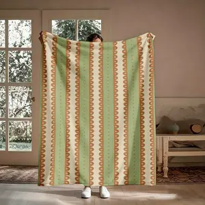 Flannel Boho Striped Blanket, Soft Cozy Throw Blanket for Couch Bed, Warm Decorative Blanket for Adult Family, Perfect for Living Room Bedroom Outdoor Use