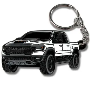 Ram 1500 TRX Keychain Accessory, Off Road Truck Key Ring for Men Women, Metal Automotive Key Fob Gift, Compatible TRX Fan Accessories