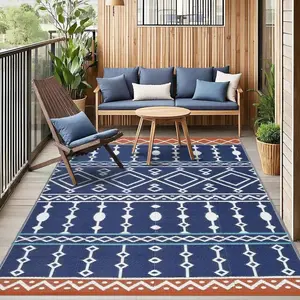 Outdoor Rug, Outdoor Plastic Mat, Picnic Reversible Rug, Patio Mat, Plastic Woven Outdoor Carpet, for Garden Patio Backyard Picnic Camping